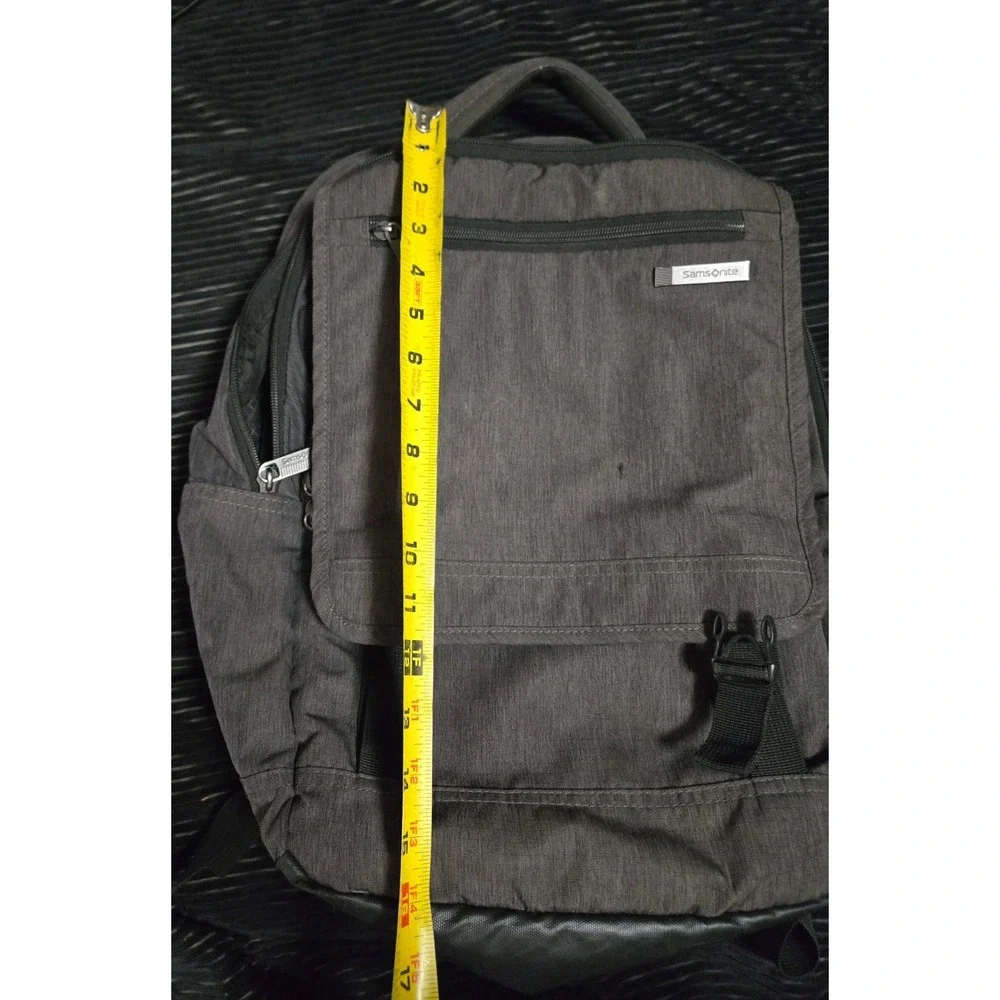 Samsonite Charcoal Gray Heathered Fabric Backpack Laptop Bag Travel School Work